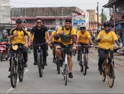 Tampil Trendy, Wakapolres Mempawah Larut dalam Serunya Fun Bike HUT ke-51 KORPRI