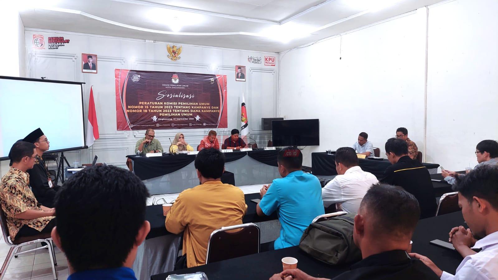 KPU Singkawang Sosialisasi Aturan Kampanye dan Dana Kampanye Pemilu