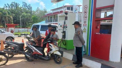 Polsek Tayan Tingkatkan Kewaspadaan dengan Patroli Rutin di SPBU Sanggau